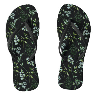 Tongs Aquarelle Eucalyptus Feuilles de verdure