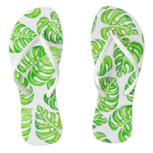 Tongs Aquarelle feuille Monstera