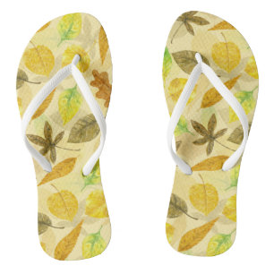 Tongs Aquarelle motif d'automne 2