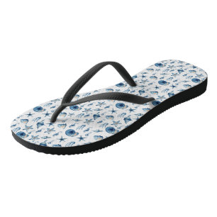 Tongs Aquarelle sous le Motif de mer