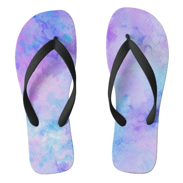 Tongs Aquarelle violette et turquoise (Semelle)