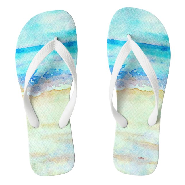 Tongs *~* AR7 Beach Sea Shore Waves Nautical Artsy (Semelle)