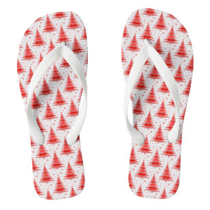 Tongs Arbre de Noël Design Motif rouge