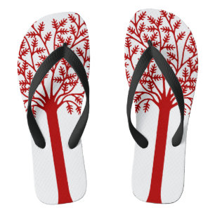 Tongs Arbre rouge stylisé