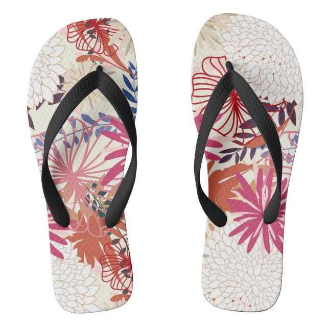 Tongs Arrière - plan floral 3 (Semelle)