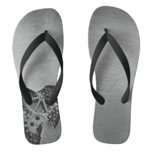 Tongs arrière - plan métallique avec dommages mécaniq