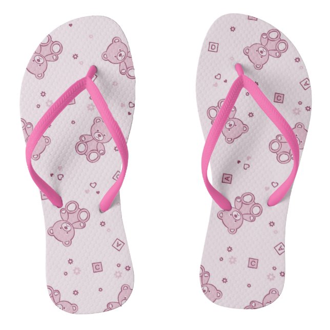 Tongs arrière - plan Nounours rose (Semelle)