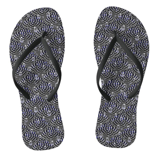 Tongs Arrosage sur métal gris bleu (Semelle)