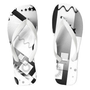 Tongs Art déco noir et blanc Tournes jouées