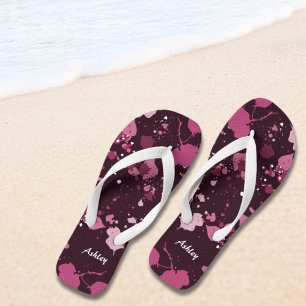Tongs Art Pink Paint Splatter Nom