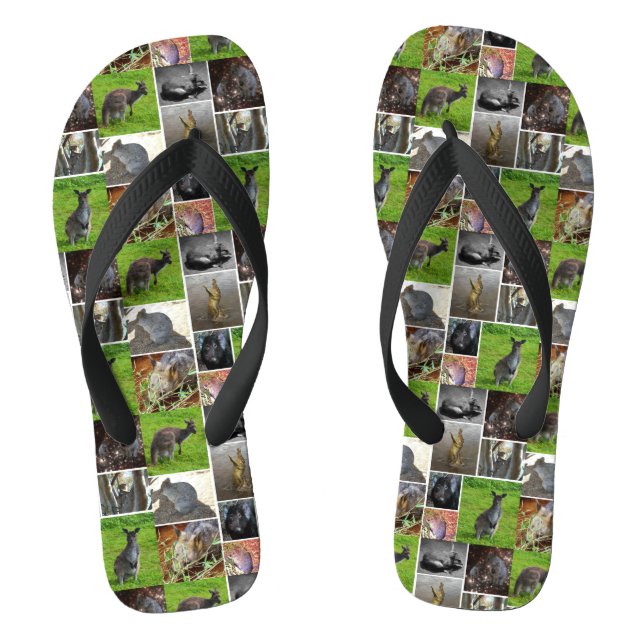 Tongs Australian Wildlife Collage, (Semelle)
