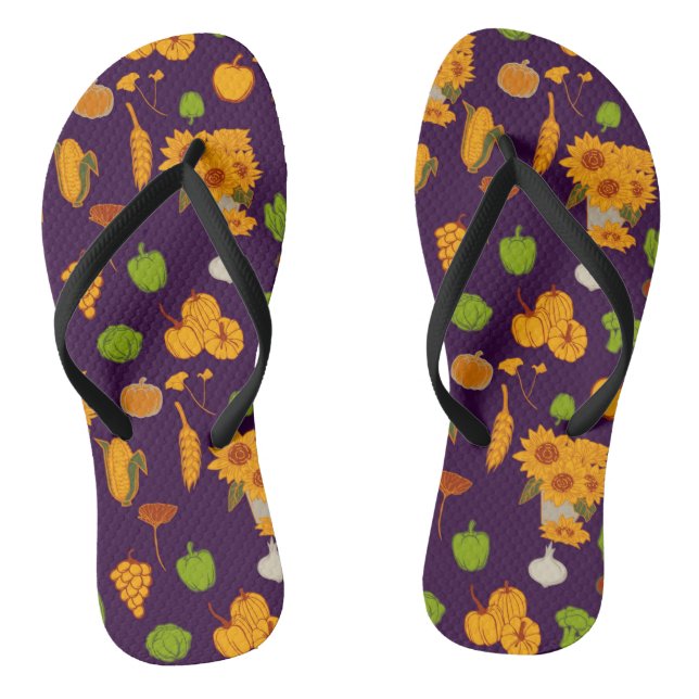 Tongs Automne Récolte Saine Veggie Et Fruit (Semelle)