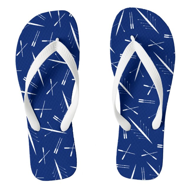 Tongs Aviron Club Marine Bleu Et Blanc Scull Motif (Semelle)