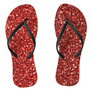 Tongs Bague rouge, étincelante et brillante