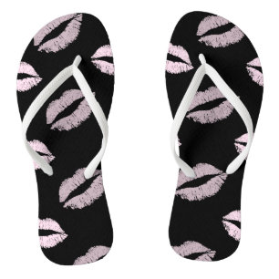 Tongs Baisers Rose Argenté
