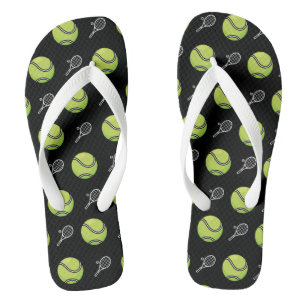 Tongs Ballons de tennis verts et raquettes Athlète Sport