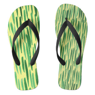Tongs Bambou Motif Jungle Vibe Grandes Vertes