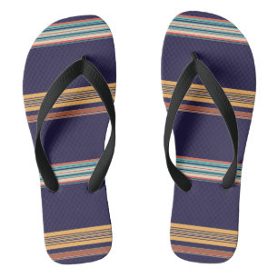 Tongs Bandes bleu rétro