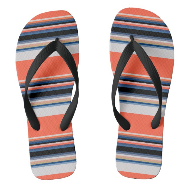 Tongs Bandes bleues orange (Semelle)