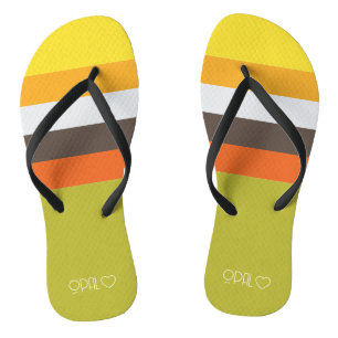 Tongs Bandes de couleurs monographiques personnalisées