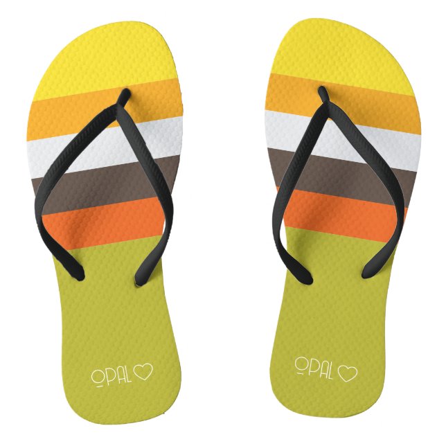 Tongs Bandes de couleurs monographiques personnalisées (Semelle)