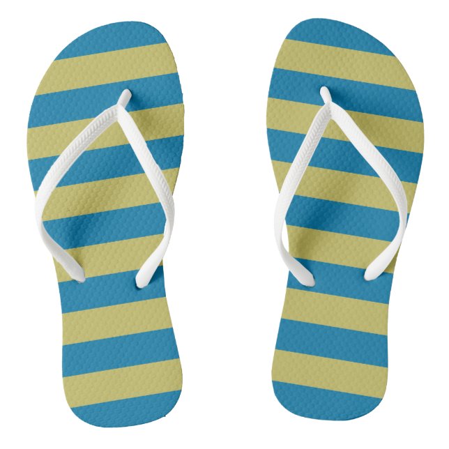 Tongs bandes jaune et bleu (Semelle)