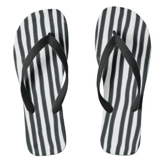 Tongs Bandes noires et blanches verticales