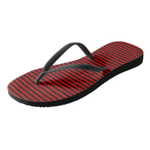 Tongs Bandes noires et rouges