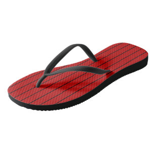 Tongs Bandes noires et rouges