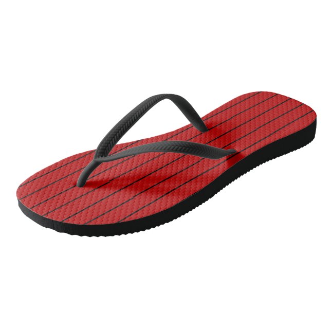 Tongs Bandes noires et rouges (Incliné)