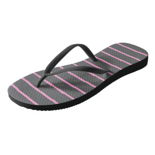 Tongs Bandes roses et gris
