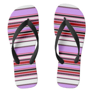 Tongs Bandes rouges violettes mignonnes