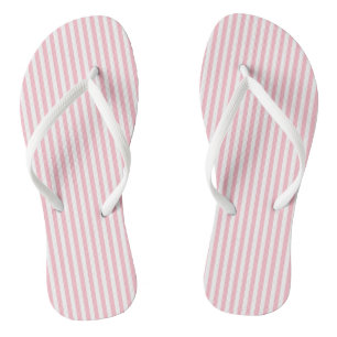 Tongs Bandes verticales roses et blanches de petite tail