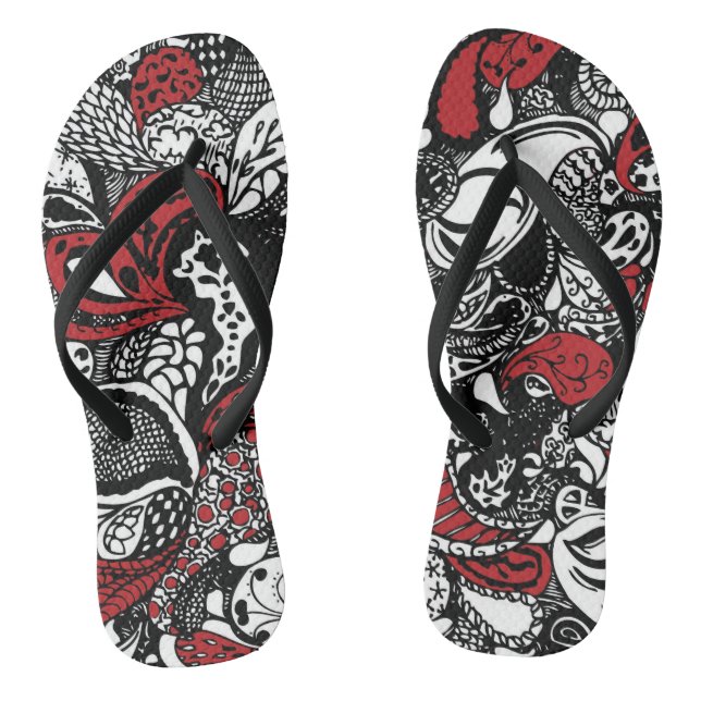Tongs Bascules électroniques rouges et noires chics de (Semelle)