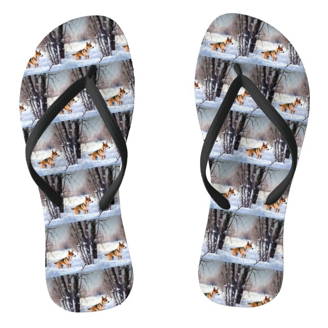 Tongs Basenji Laisser neiger Noël (Semelle)