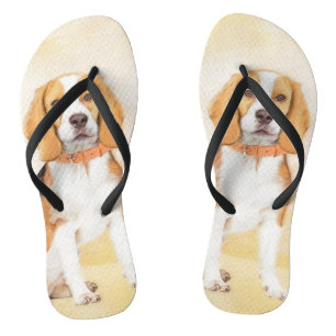 Tongs Beagle Hound Dog Peinture Animal Art original