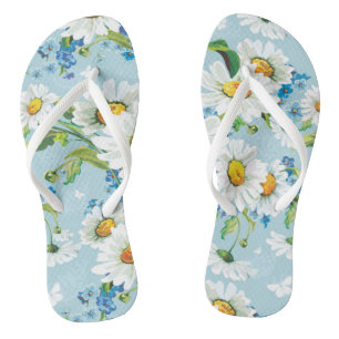 Tongs Beau motif floral brillant 2