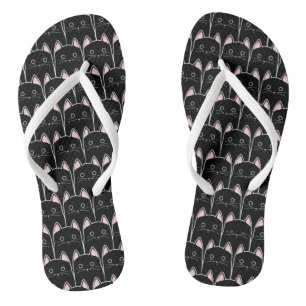 Tongs Beaucoup de Motif de chats noirs