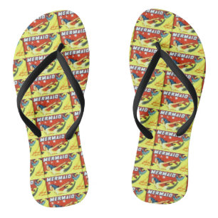 Tongs Beauté des sirènes de natation aux cheveux fonc