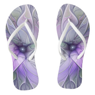 Tongs Beauté Époustouflante Art Abstrait Moderne Fleur F