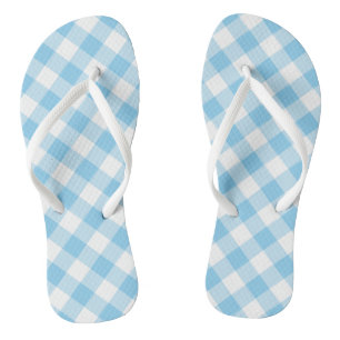 Tongs Bébé Bleu et Blanc Grand En vichy diagonale Chèque