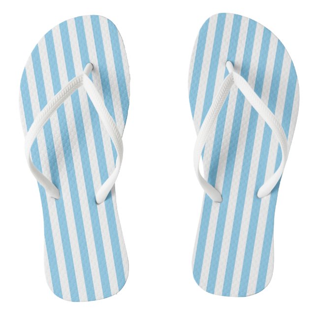 Tongs Bébé Bleu et Blanc Taille moyenne Bandes verticale (Semelle)