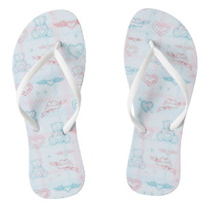 Tongs bébé motif avec ours en peluche