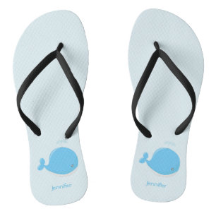 Tongs Belle baleine kawaii dessin animé nom femme