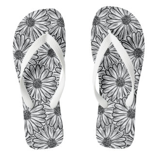 Tongs Belle Fleur de Marguerite, Illustration en Demi-Te