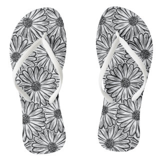 Tongs Belle Fleur de Marguerite, Illustration en Demi-Te