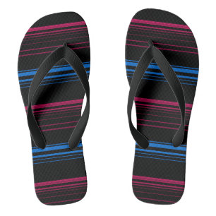 Tongs Belles rayures rose bleue
