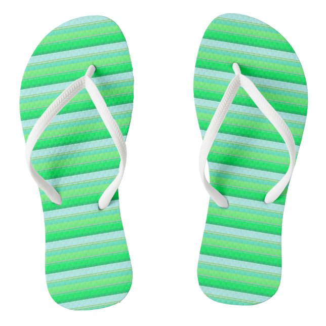Tongs Belles rayures vert aqua (Semelle)