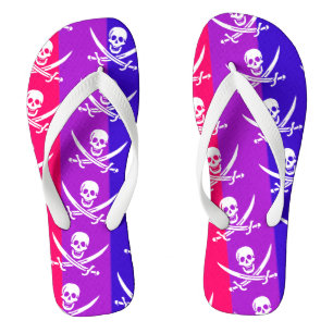 Tongs Bi-Rate WhJolly Roger Fide Flag Flip Flops