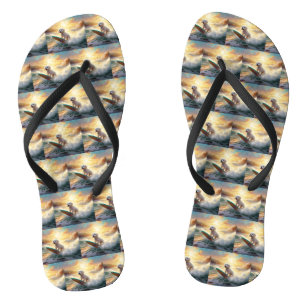 Tongs Bichon Frise Beach Plage Surf Peinture